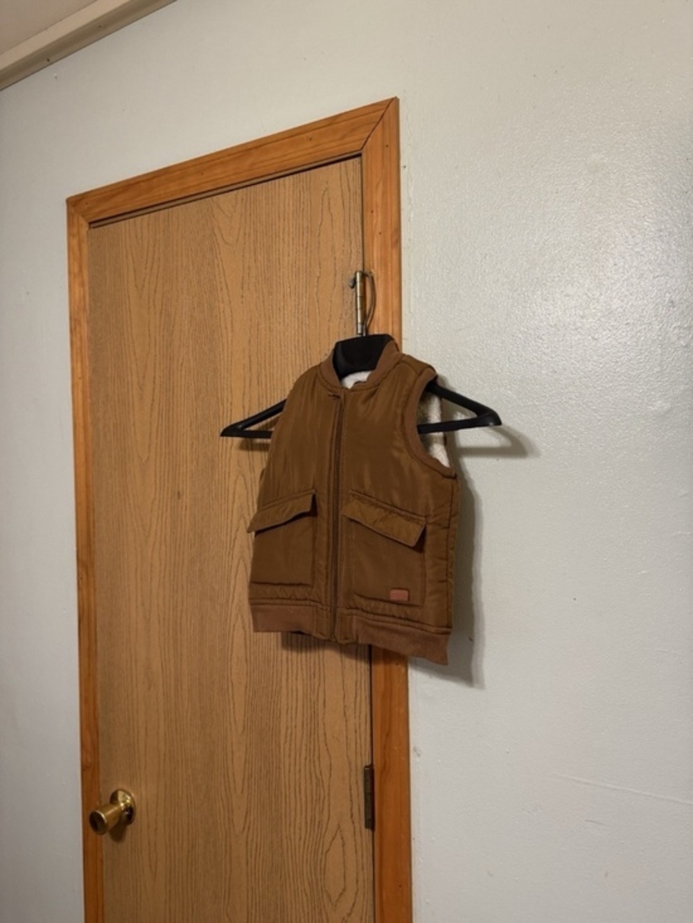 7 For All Mankind Size 3T Solid Brown Fleece Lined Full-Zip Vest - EUC